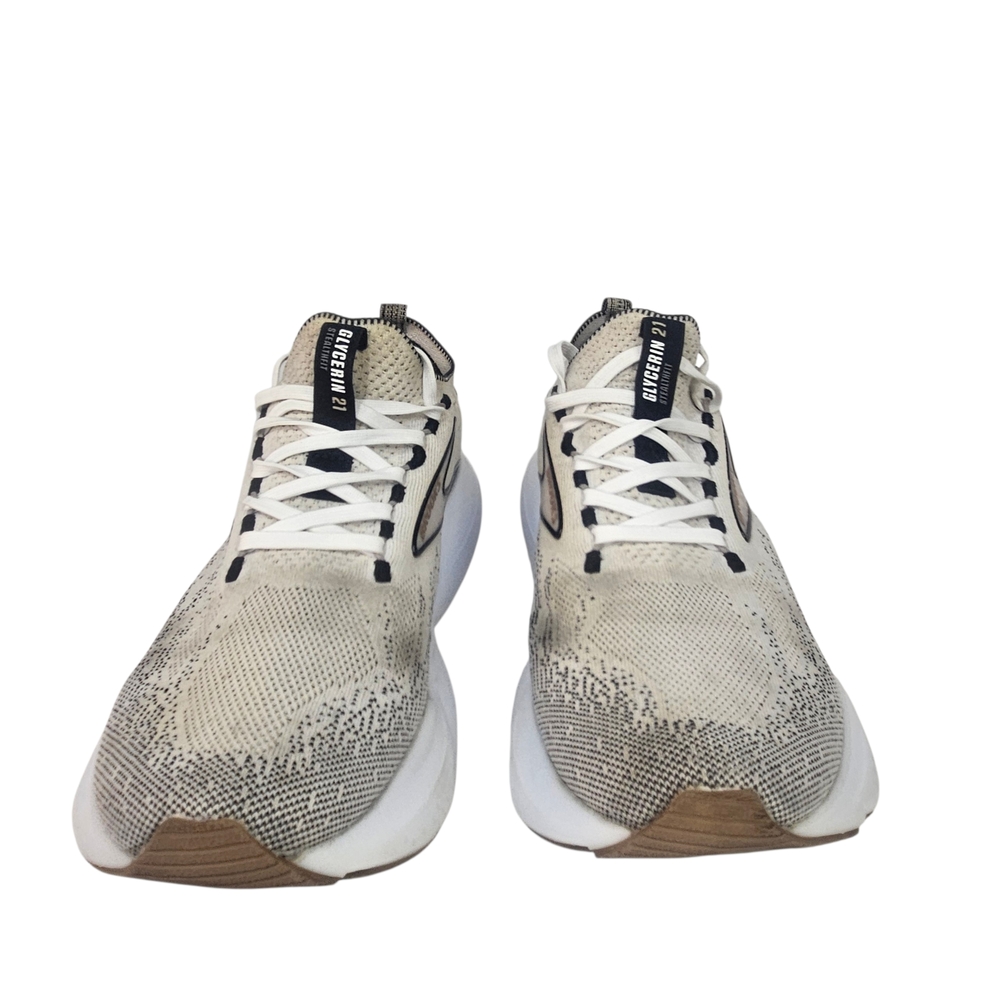 Brooks Beige and White Knit Women's Running Sneakers Size 9